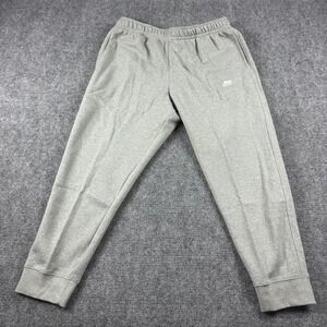 Nike Jogger Pants Mens 2XL‎ Gray Club Fleece Sweatpants Elastic Waist Pockets